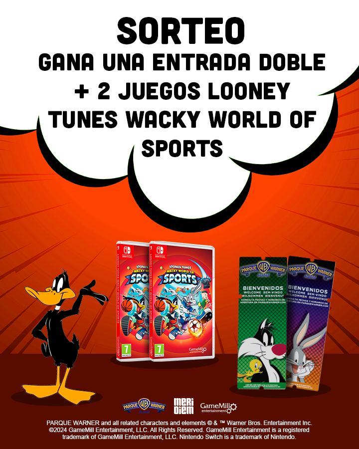 MeridiemGames's tweet photo. 📢🎁 ¡Gana 2 LOONEY TUNES WACKY WORLD OF SPORTS para #NintentoSwitch y 1 ENTRADA DOBLE para #ParqueWarner!
Para participar:
✅Sigue a @meridiemgames y @parquewarner
🔁Haz RT
💭Comenta qué Looney Tunes es tu favorito y por qué.
Ganará el más original. 🤩 ¡Muchas suerte! https://t.co/kFI4ltihB2