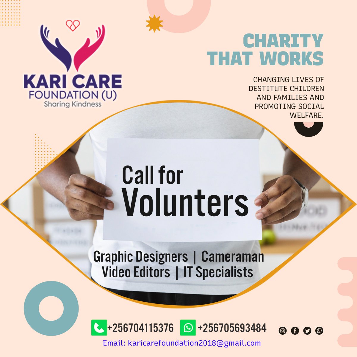 Lend a hand, join our team.
Together, let's share kindness.

Reach us on all our handles.