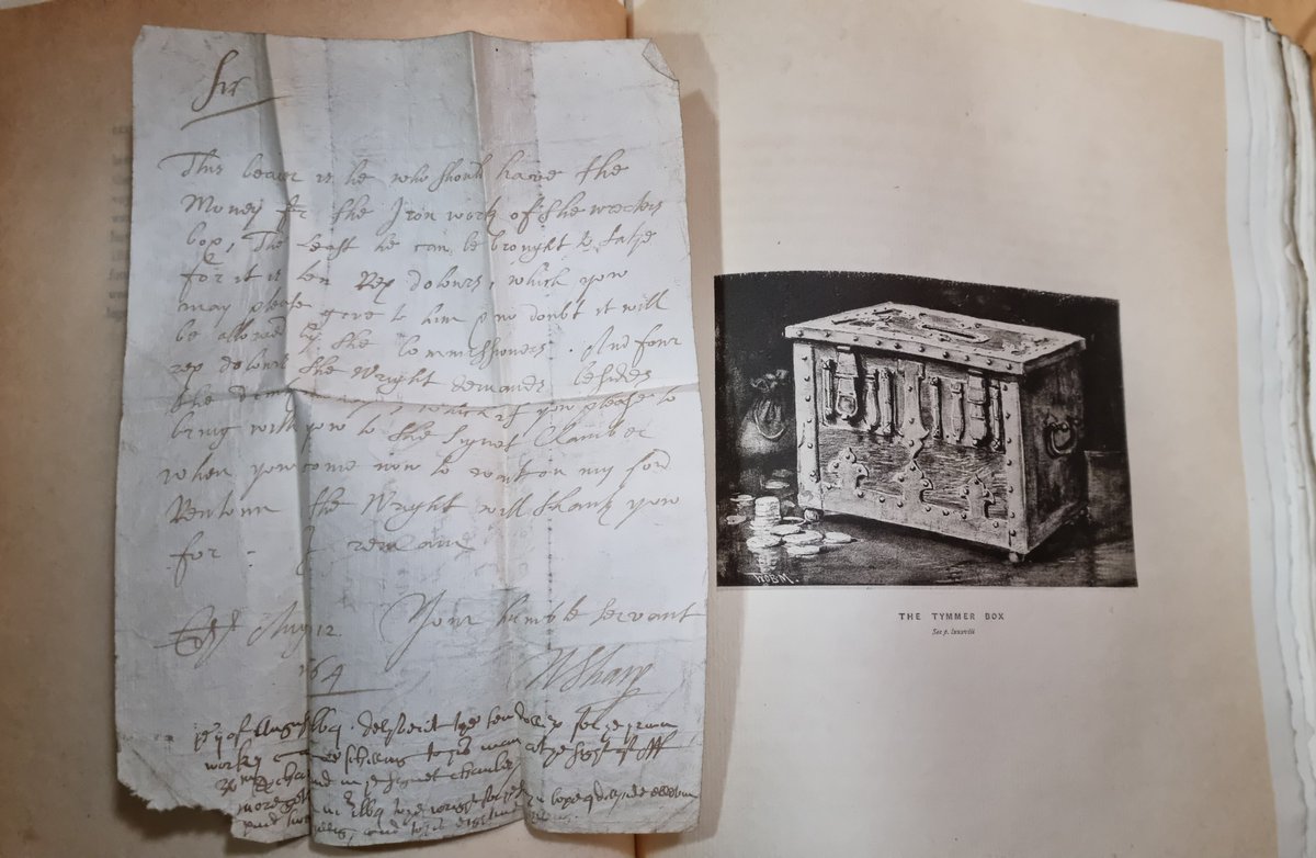 signetlibrary's tweet photo. The 1664 request for payment for the ironwork for the WS Society's "Timmer Kist" - the Treasurer's secure wood and iron strongbox. The box is very much still with us, as is its accompanying sheepskin "poke" or bag. https://t.co/bVv3IdE5SR