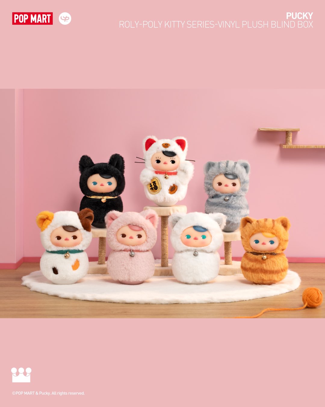 POP MART PUCKY 「Roly-Poly Kitty」ぬいぐるみ Amazon.com: POP MART PUCKY Roly-Poly Kitty Series-Vinyl