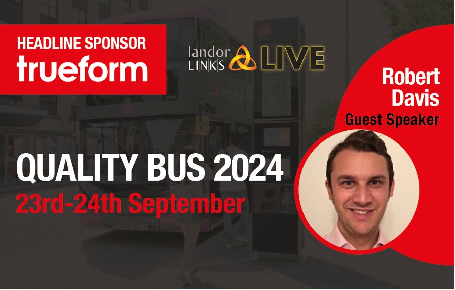 TrueformGroup's tweet image. Just 3 days until the @Landor_links annual #qualitybus conference where we are proud to be headline sponsors and exhibiting. We will have our guest speaker Robert Davis discussing the important role that #businfrastructure can play helping to aid and encourage #sustainable travel