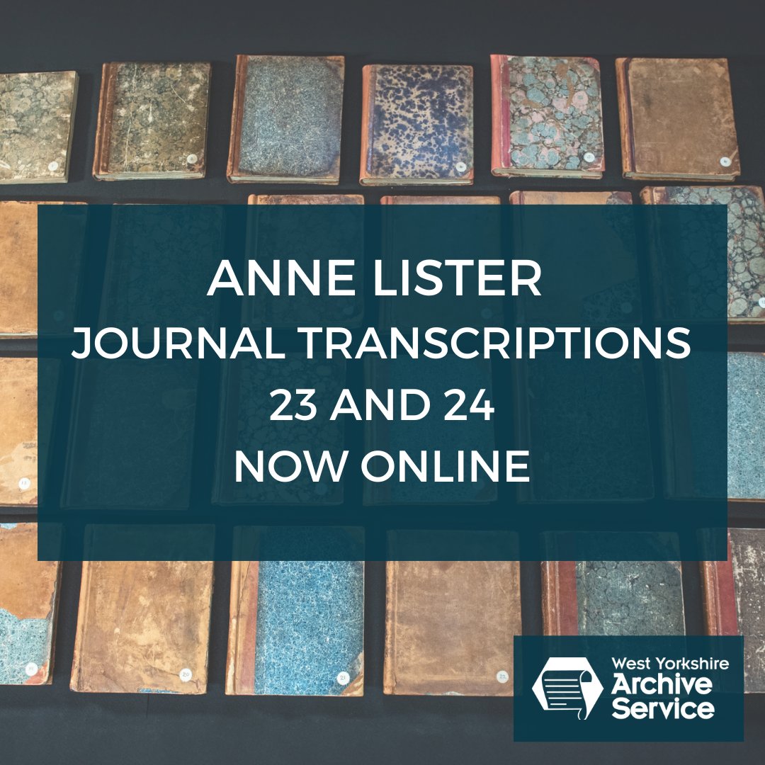 New Anne Lister transcriptions available! The transcriptions of diaries 23 and 24 available now on our online catalogue.

bit.ly/Diary_23
bit.ly/Diary_24

We will be celebrating the release all day today on our social media. 

#AnneListerCodeBreaker #AnneLister
