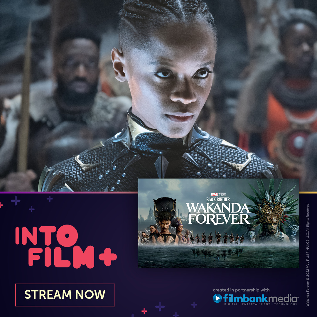 intofilm_edu's tweet image. Our chosen #FilmForLearningFriday resource this week is... 

#BlackPanther: Wakanda Forever🎬 
AGES: 11+
DURATION: 161 minutes
SUPPORTS: English and Design &amp;amp; Technology

Stream now and boost literacy skills with a review!👉 intofilm.org/films/20029