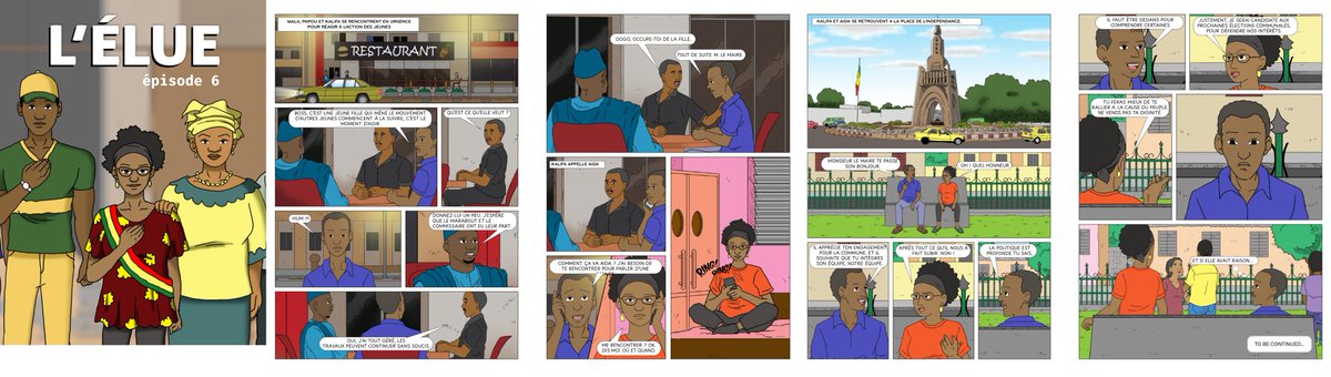 #bandedeissinéedémocratie
Aida s’impose de plus en plus. Le maire tente de la corrompre. Mais elle reste droite dans ses bottes. Elle porte désormais un projet politique et veut se présenter aux élections qui arrivent à grands pas…
Imaginez la suite !
<a href="/WeAreNIMD/">NIMD</a> 
<a href="/UEauMali/">UE au Mali</a>