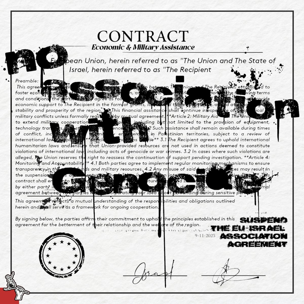 NoNameKitchen (@nonamekitchen1) on Twitter photo The EU citizens demand the <a href="/EU_Commission/">European Commission</a> and member states to abide by #IL and to oblige Israel to stop the genocide in Gaza by suspending all agreements including the EU-Israel- Association Agreement. rb.gy/7rqmyt The EU citizens demand the <a href="/EU_Commission/">European Commission</a> and member states to abide by #IL and to oblige Israel to stop the genocide in Gaza by suspending all agreements including the EU-Israel- Association Agreement. rb.gy/7rqmyt