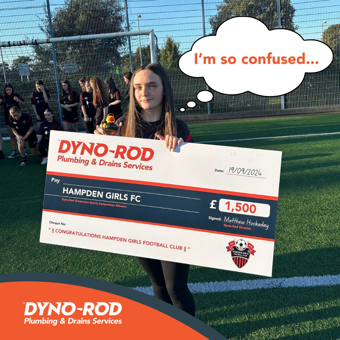 Dyno-Rod (@dynouk) on Twitter photo We met <a href="/HampdenGirlsFC/">Hampden Girls FC Under16s</a>, the winners of our Grassroots competition!🏆
We know our donation is going towards a really hard working, amazing team🧡
We couldn't help but laugh at what some of the girls had to say about winning - swipe to find out!😂⚽
#Grassroots #DynoRod #Winners We met <a href="/HampdenGirlsFC/">Hampden Girls FC Under16s</a>, the winners of our Grassroots competition!🏆
We know our donation is going towards a really hard working, amazing team🧡
We couldn't help but laugh at what some of the girls had to say about winning - swipe to find out!😂⚽
#Grassroots #DynoRod #Winners