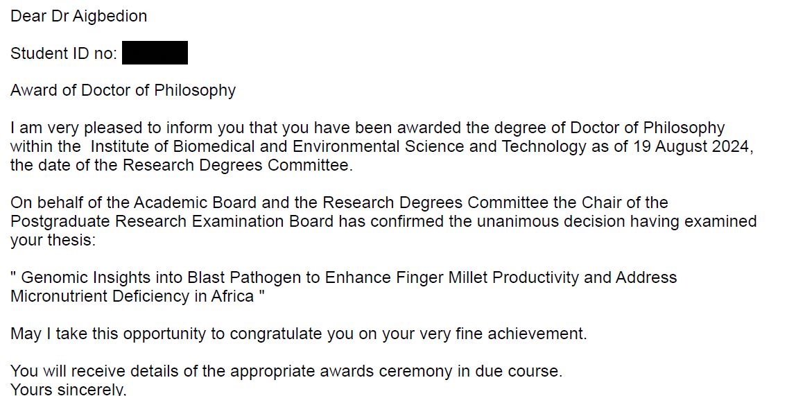 Moment of pride and joy; we have now reached the destination in full glory after a long fascinating #PhD journey crossing disciplines!
Many congratulations #Dr Aigbedion; was a pleasure accompanying you with #Prof Prasad Sreenivasaprasad &amp; #Dr Taiwo Adewale Shittu <a href="/uniofbeds/">uniofbeds</a>