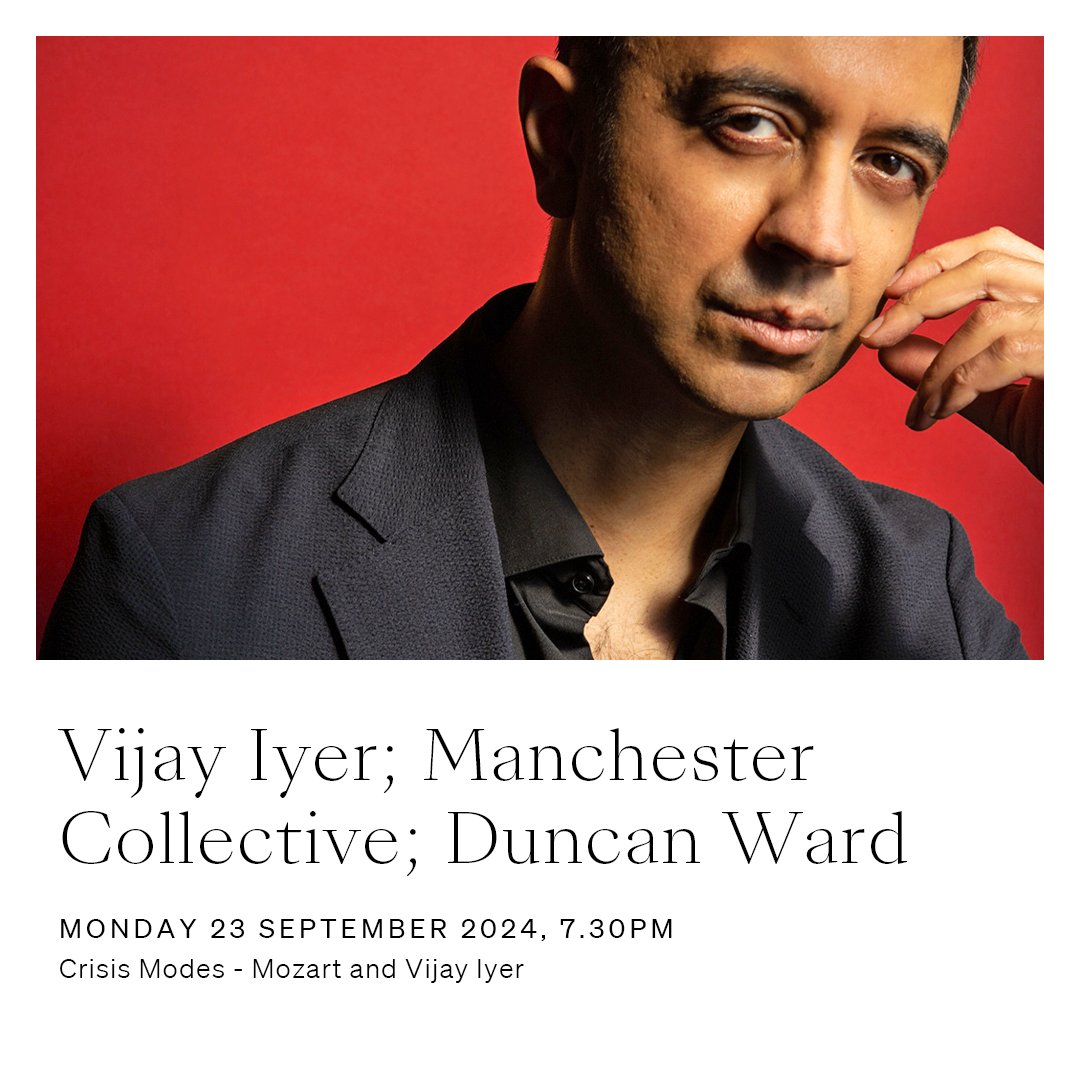 Wigmore Hall (@wigmore_hall) on Twitter photo Pianist <a href="/vijayiyer/">vijay iyer</a> joins with <a href="/manc_collective/">Manchester Collective</a> and <a href="/DuncanWardMusic/">Duncan Ward</a> for an artist retrospective, but not as you know it 🎶
🕰️ 7.30pm
🎶 Mozart and Vijay Iyer
🎟️ wigmore-hall.org.uk/whats-on/20240… Pianist <a href="/vijayiyer/">vijay iyer</a> joins with <a href="/manc_collective/">Manchester Collective</a> and <a href="/DuncanWardMusic/">Duncan Ward</a> for an artist retrospective, but not as you know it 🎶
🕰️ 7.30pm
🎶 Mozart and Vijay Iyer
🎟️ wigmore-hall.org.uk/whats-on/20240…