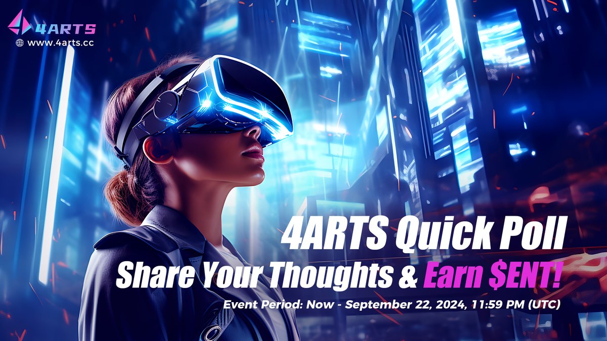 Mirror_fan123's tweet photo. 🚀 #4ARTS Quick Poll: Earn 20 $ENT for sharing your thoughts! 💸
100 lucky winners get an extra 100 $ENT! 🤑
🔗 Join Now: https://t.co/uZhhN9tfzK
🗓 Ends: Sep 22, 2024

🔥 Bonus: Quote this tweet with your #TON wallet to win 100 $ENT! 200 winners! 💰
#Airdrop #Giveaway #Web3 https://t.co/p8gBzJEZr9