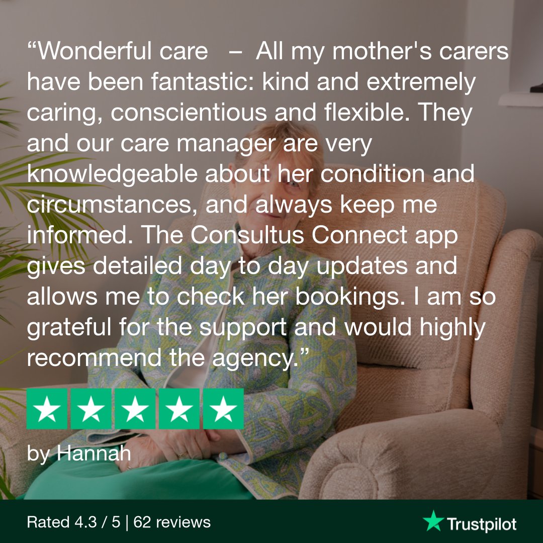 Another wonderful Trustpilot review! 🌟 We're proud to provide care and support that makes a real difference and allows our clients to remain at home. Thank you to our amazing clients for trusting us with your care. 💙 #TrustpilotReview #LiveInCare #CaringAtHome