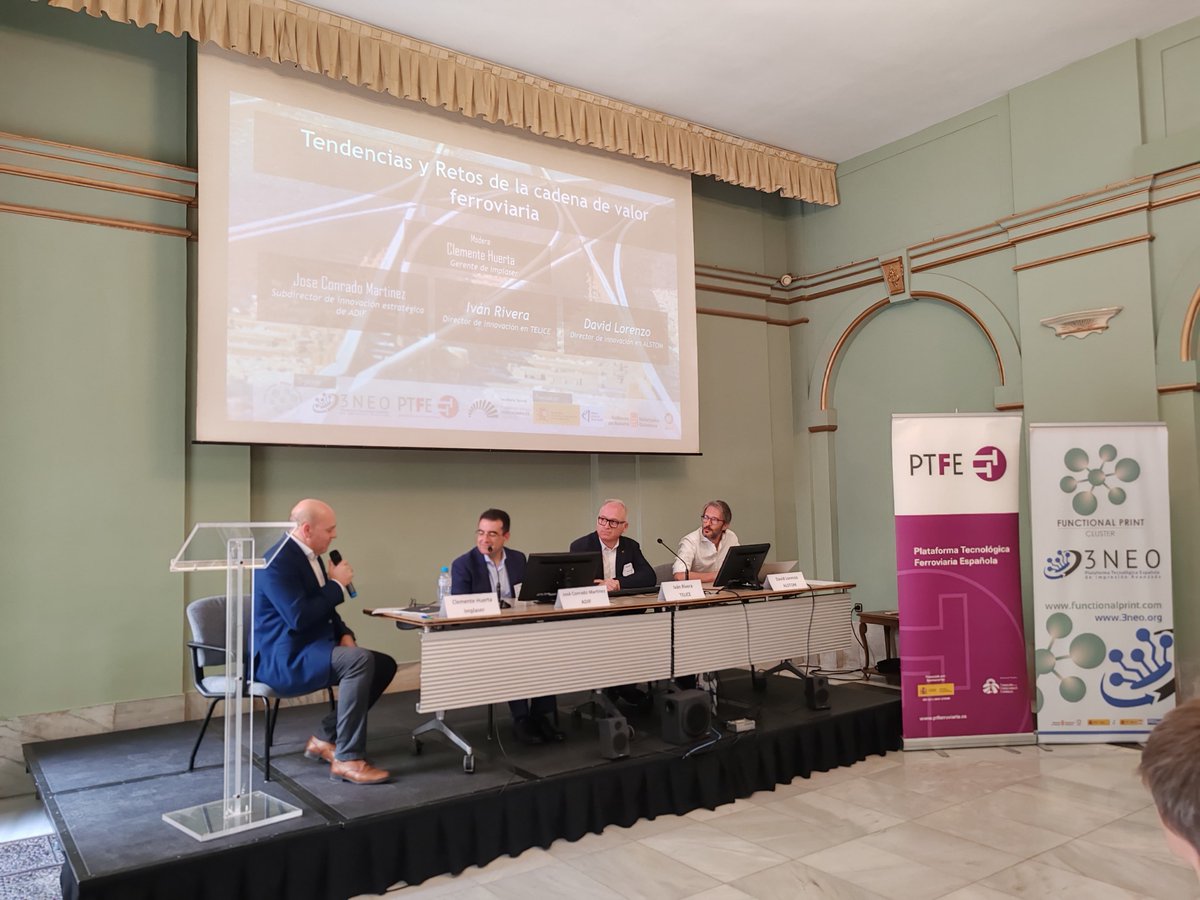 Implaser's tweet image. &quot;El futuro de la impresión funcional es prometedor&quot;. Nuestro director, Clemente Huerta, ha participado en una mesa redonda sobre la cadena de valor de la impresión funcional en el sector ferroviario. Los retos también son muchos pero nos gusta mirar al futuro para superarlos!