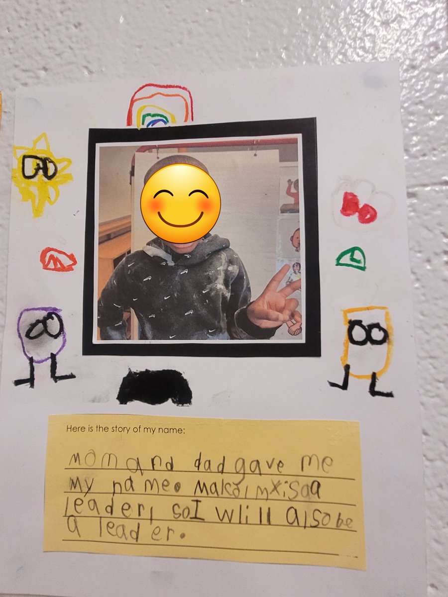 Ms. Fraser and her Grade 1/2 class have been discussing their name stories. Sharing the stories of our names is a beautiful way to get to know one another. Everyone has a story. What's yours?