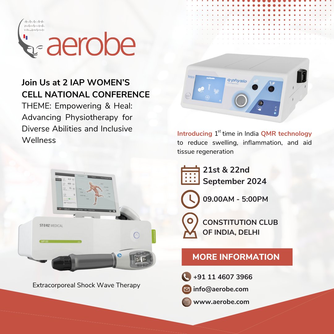 Join us at the #2nd_IAP_Womens_Cell_National_Conference

📅 21st &amp; 22nd Sept 2024 📍 Constitution Club of India | Booth 19
Discover QMR tech by @qmr_physiotherapy, #Equio by @teamkinestica, and #ShockwaveTherapy by @storz_medical for faster recovery &amp; pain relief!
Don’t miss it!