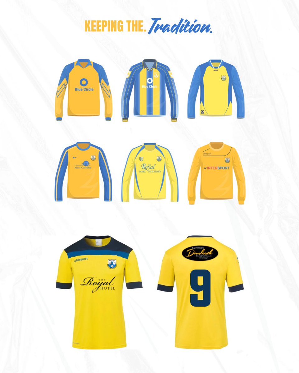 Killymoon_FC's tweet photo. ‘Why yellow?’
Because we had to. 😉💛
Anybody remember these classics?
Or better yet wear one? Or tackle someone wearing one?
#retrokits #keepingtradition #kitlaunch https://t.co/YcQOuWiXH3