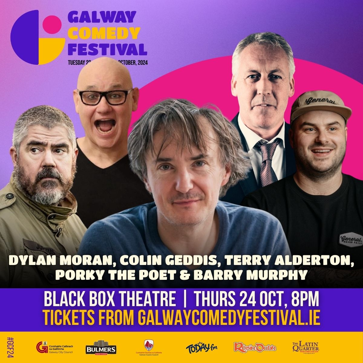 galwaycomedy's tweet photo. What a mighty clatter of comedians we'll have for you in The Black Box Theatre on Thurs 24 Oct as part of #GCF24
Tickets: https://t.co/3EGAZsZY3N https://t.co/EFvmyBf8dD