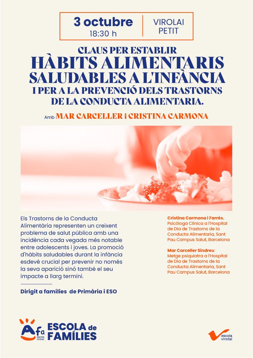 Comencem amb les xerrades de l’Escola de Famílies d’aquest curs 2024-2025.
No us les perdeu!!! <a href="/EscolaVirolai/">Escola Virolai</a> #juntsperajudaracréixer instagram.com/p/DAIp48soYs1/…