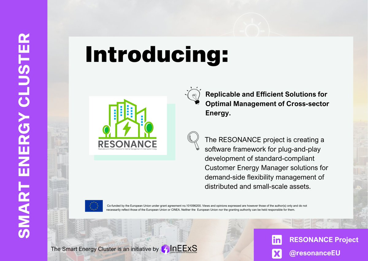 ieecp_org's tweet image. The #SmartEnergyCluster continues to grow! Meet two of our latest projects:

➡️@HycoolIT – Hybrid Cooling &amp;amp; Management for IT Infrastructures🧊
➡️@resonanceEU  - Solutions for Optimal Management of Cross-sector Energy⚡️

Visit smartenergycluster.eu for more!

#InEExS