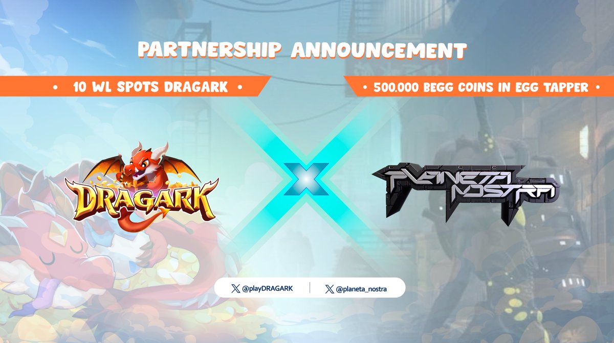 DRAGARK on Mainnet 🐉 (@playdragark) on Twitter photo 🎁 Giveaway Alert: DRAGARK X Planeta Nostra Egg Tapper🎁
Prizes:
💰10 WL Spots DRAGARK
💰500.000 Begg coins in Egg Tapper
To Join:
1️⃣ Follow <a href="/playDRAGARK/">DRAGARK on Mainnet 🐉</a> & <a href="/planeta_nostra/">Planeta Nostra</a>
2️⃣ Like, RT and drop your Starknet wallet below!
3️⃣ Join the Egg Tapper with our special link 🎁 Giveaway Alert: DRAGARK X Planeta Nostra Egg Tapper🎁
Prizes:
💰10 WL Spots DRAGARK
💰500.000 Begg coins in Egg Tapper
To Join:
1️⃣ Follow <a href="/playDRAGARK/">DRAGARK on Mainnet 🐉</a> & <a href="/planeta_nostra/">Planeta Nostra</a>
2️⃣ Like, RT and drop your Starknet wallet below!
3️⃣ Join the Egg Tapper with our special link
