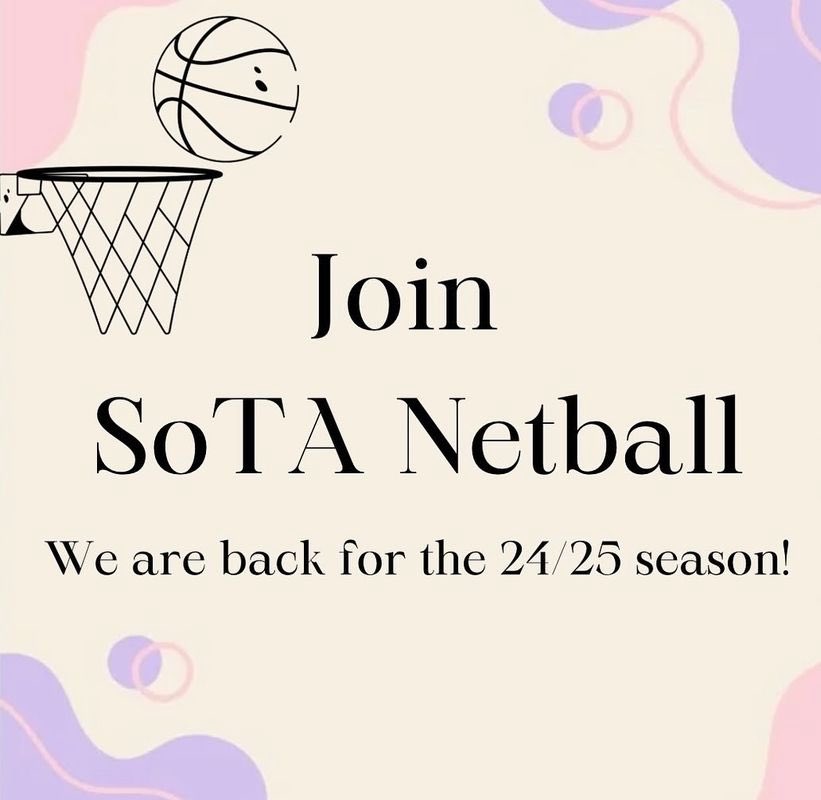 SotA netball is back for the year 🏐🙌Ran by SotA students, all abilities are welcome and it’s a great way of meeting new people! 🏆 Contact @sotanetball on Instagram for more information 💫
