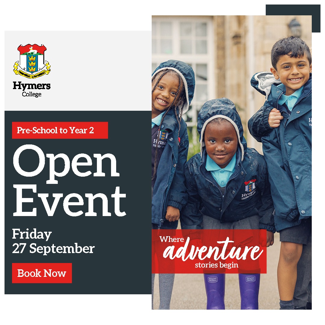 There’s just one week to go until we open our doors at Hymers Hessle Mount.

Come and see our school in action on Friday 27 September.

We have a limited number of places available for this academic year and 2025-26, from Pre-School to Year 2.

Book now > loom.ly/XpSqwp0