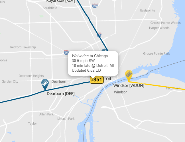 AmtrakStatus's tweet image. ALERT! 📷 Train 351 'Wolverine' is running behind schedule by 0 hour and 18 minutes.
Need to know when it arrives? Track your train in real-time: trains-today.com/train/amtrak-3…
📷 Stay on track with us! #Amtrak #TrainRealTime