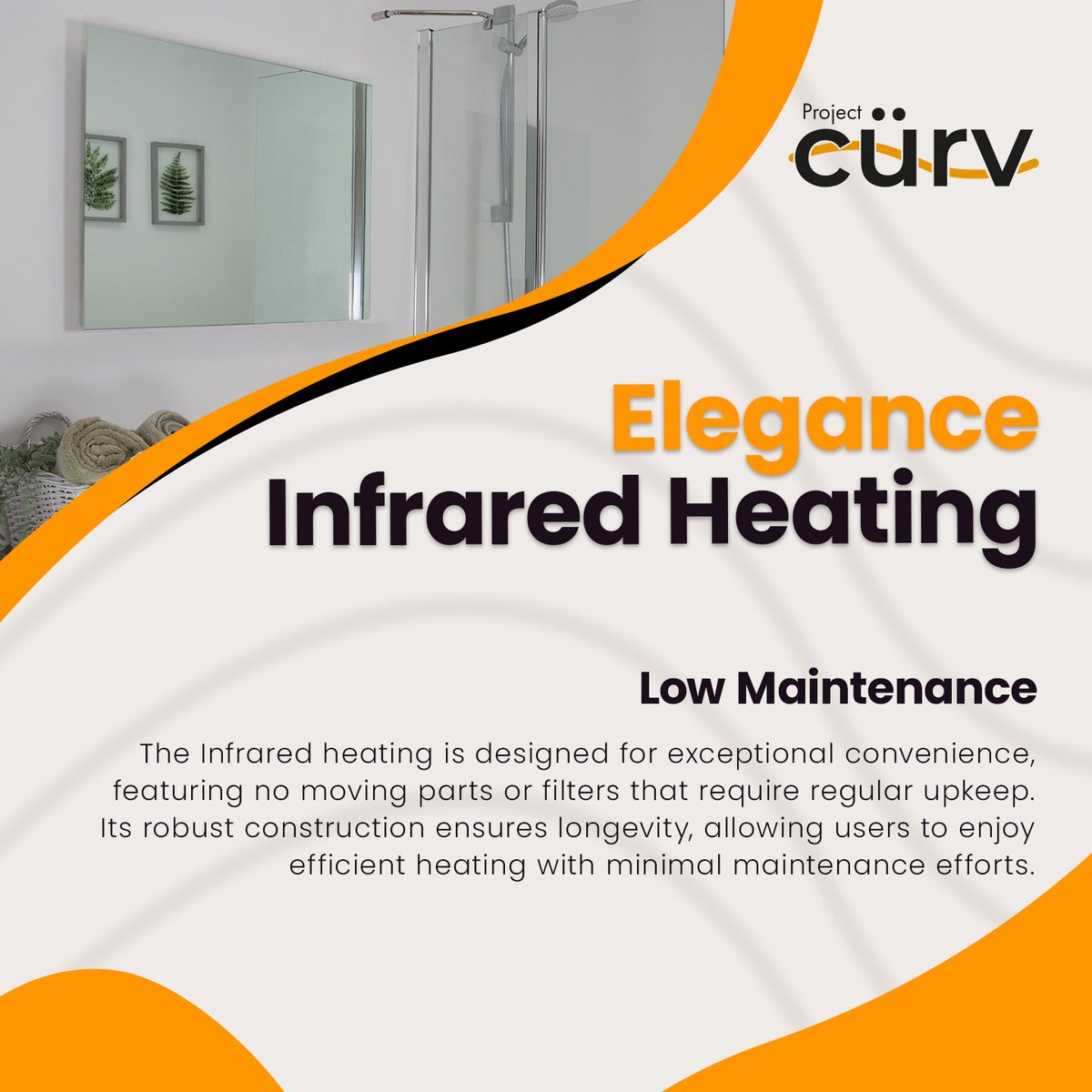 ProjectCurv's tweet image. Experience the ease of our Elegance infrared heating—low maintenance, high convenience, and designed to keep your space effortlessly warm. 🔥✨

#ProjectCURV #EffortlessComfort #LowMaintenanceLiving #SmartHeating