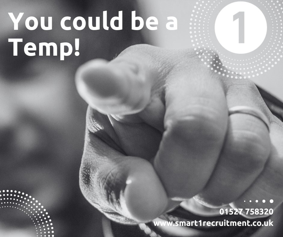 smart1_recruit's tweet image. Becoming a Temp is easy, and anyone can do it! Temping can give you access to lots of short-term jobs - some turning long-term for the right candidates - in various roles. 

Interested? Give our team a call! 01527 758320

#tempwork #temping #howtobecomeatemp