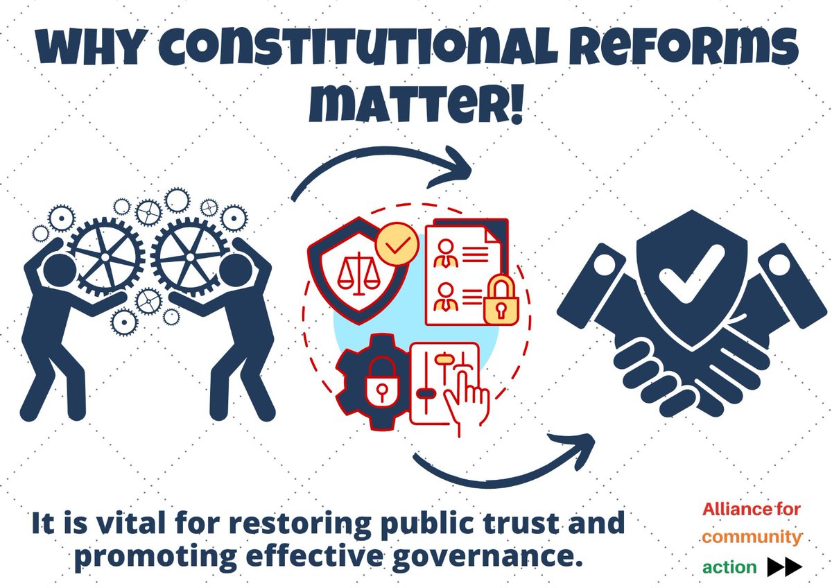GiftZungaile's tweet image. Constitutional reforms are essential for restoring public trust and promoting effective governance ,strengthening institutions and enhancing transparency. Reforms build confidence in the government’s ability to serve the people and ensuring accountability.
#ConstitutionalReforms