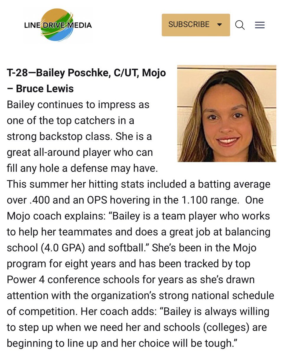 Bailey Poschke 2026 (@2026bailey) on Twitter photo Thank you <a href="/LineDsoftball/">Line Drive Media</a> for the recognition along with all of these other talented ladies! <a href="/TNMojo07/">Mojo Bruce Lewis</a> <a href="/MojoWade07/">Mojo Coach Wade</a> <a href="/CoachBruceMojo/">Bruce Lewis</a>
<a href="/SpearsRG_/">Renae G. Spears</a> <a href="/Bolandev3/">Deven Boland</a> <a href="/Coach_A_Mo/">coacн мoraleѕ</a> <a href="/JulieBoland5/">Julie Boland</a> <a href="/HolliMitchell8/">Holli Mitchell</a> <a href="/CamdenDecker/">Camden Decker</a> @_CoachLevin <a href="/UKCoachLawson/">Rachel Lawson</a> <a href="/coachjb_18/">Molly Belcher</a> <a href="/mandygardner24/">Mandy Gardner-Colegate</a> Thank you <a href="/LineDsoftball/">Line Drive Media</a> for the recognition along with all of these other talented ladies! <a href="/TNMojo07/">Mojo Bruce Lewis</a> <a href="/MojoWade07/">Mojo Coach Wade</a> <a href="/CoachBruceMojo/">Bruce Lewis</a>
<a href="/SpearsRG_/">Renae G. Spears</a> <a href="/Bolandev3/">Deven Boland</a> <a href="/Coach_A_Mo/">coacн мoraleѕ</a> <a href="/JulieBoland5/">Julie Boland</a> <a href="/HolliMitchell8/">Holli Mitchell</a> <a href="/CamdenDecker/">Camden Decker</a> @_CoachLevin <a href="/UKCoachLawson/">Rachel Lawson</a> <a href="/coachjb_18/">Molly Belcher</a> <a href="/mandygardner24/">Mandy Gardner-Colegate</a>