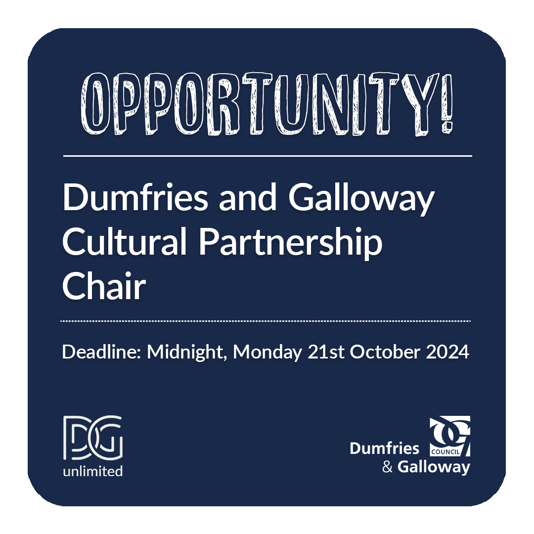 An exciting opportunity is now available to an individual with the right skills and experience to Chair the Dumfries and Galloway Cultural Partnership.

More information here: myjobscotland.gov.uk/councils/dumfr…

<a href="/dgcouncil/">Dumfries and Galloway Council</a>
