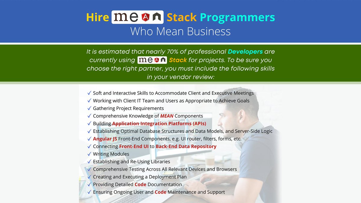 ElegantMicroWeb's tweet image. Useprofessional MEAN Stack developers to meet enterprise requirements and produce positive outcomes. Be sure to include a skills review in your vendor assessment.

shorturl.at/amIxu

#MEANDevelopment #MEANDeveloper #MEANProgramming #MEANStackDevelopmentAhmedabad