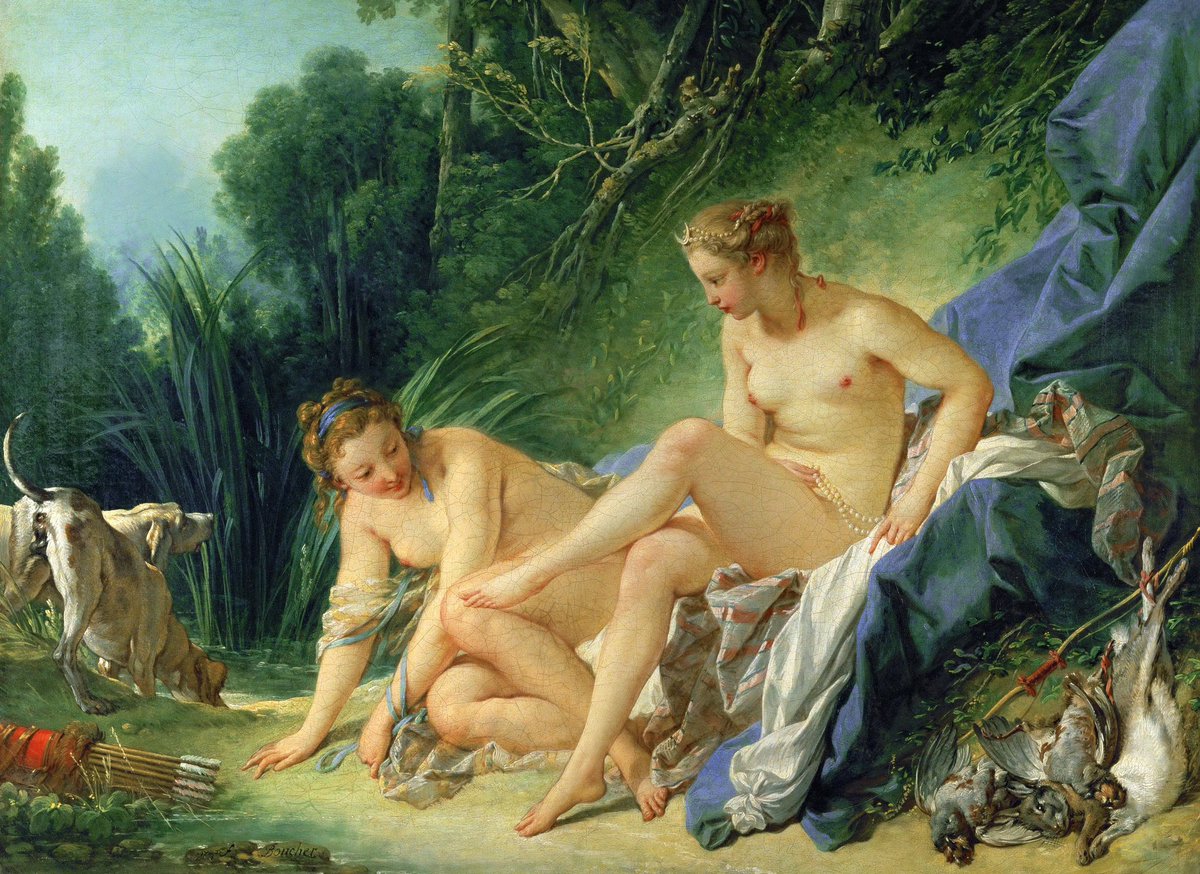 Palabra del día:
βουκολικός, ‑ή, ‑όν (bucolicós)
— pastoral, bucólico 
Griego, palabras para todo.
Imagen: François Boucher - Diana descansando después del baño
