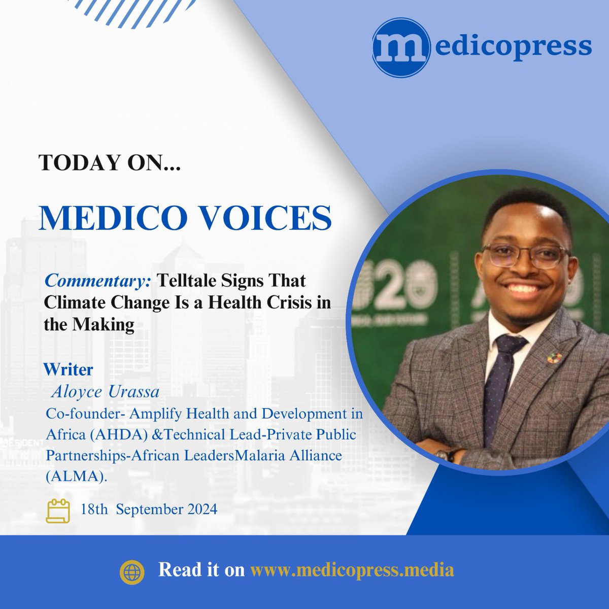 #ClimateChange is no longer a problem of the future. It is with us now, threatening the fight against infectious diseases, putting at risk health facilities and infrastructures to access them, and affecting the entire health system. 

This week I shared my perspective with