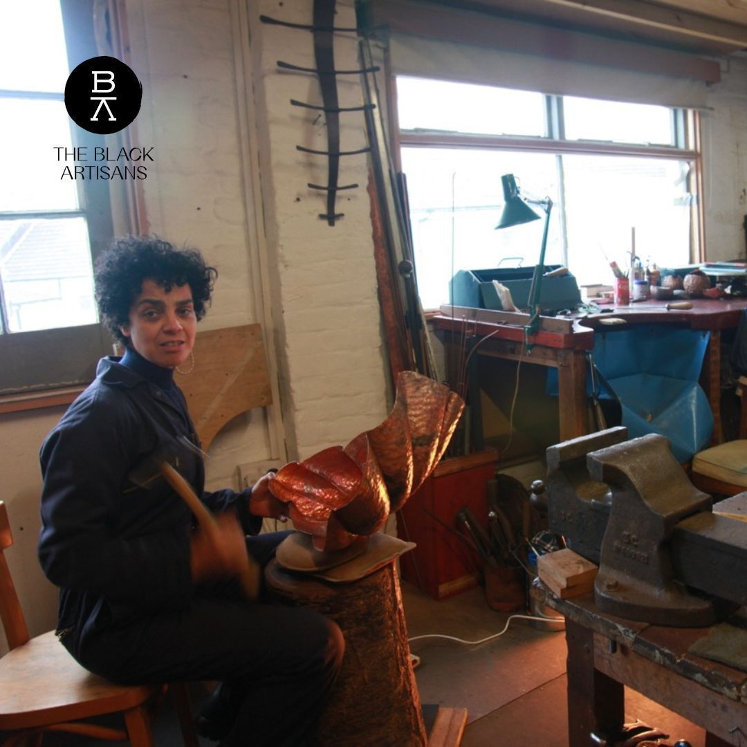 Many artisans I photographed were based outside London. Adaesi Ukairo for example, works in Hastings, shaping copper &amp; brass into fluid sculptures. She’ll be leading a <a href="/ArtisansBlack/">The Black Artisans</a> workshop on Oct 6th at Haworth Art Gallery. 

See her work:  ukairo.com

<a href="/Jo_Sealy/">Jo at To Market</a>