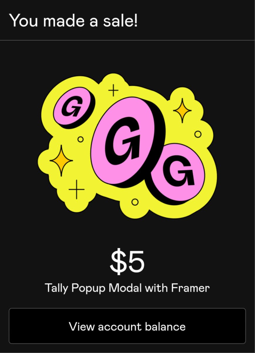 This is my first dollars from <a href="/framer/">Framer</a> community🥹