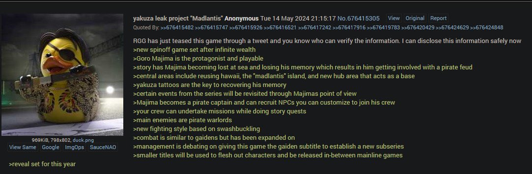 Jawmuncher's tweet image. The funniest part of Like a Dragon: Pirate in Hawaii is that someone leaked it months ago and most didn’t believe it because it sounded absolutely wild lol.