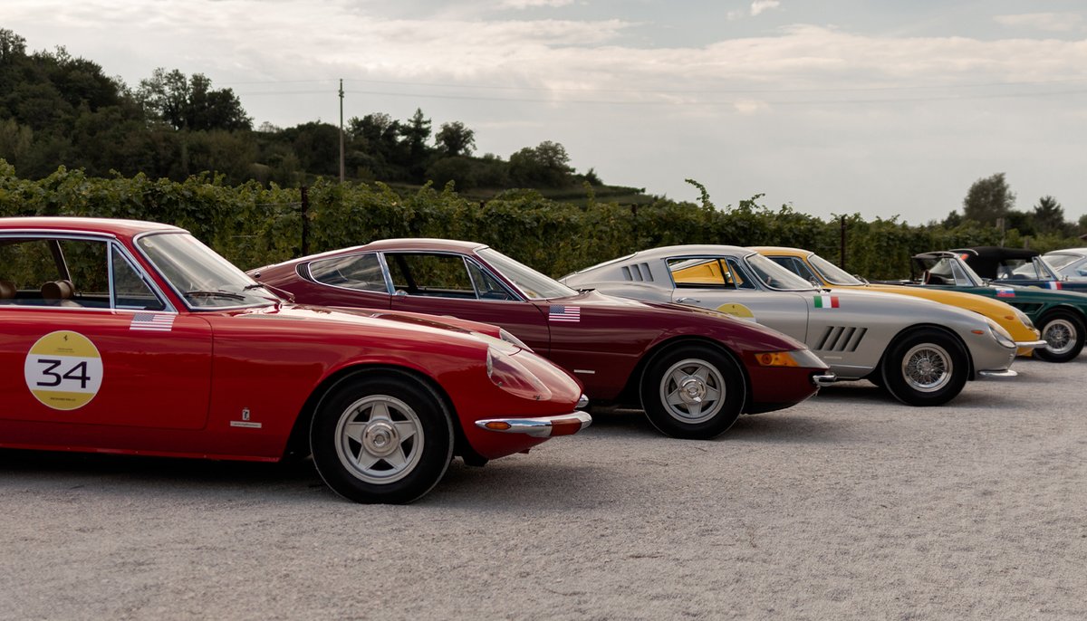 Ferrari's tweet photo. All set, ready to go.

The #FerrariCavalcadeClassiche has officially begun. A stunning fleet of Ferraris are cruising through the scenic city centers of Gorizia, Cividale del Friuli, Palmanova, Aquileia, and Grado.

#FerrariClassiche #DrivingFerrari #Ferrari https://t.co/eLBPK8bimd