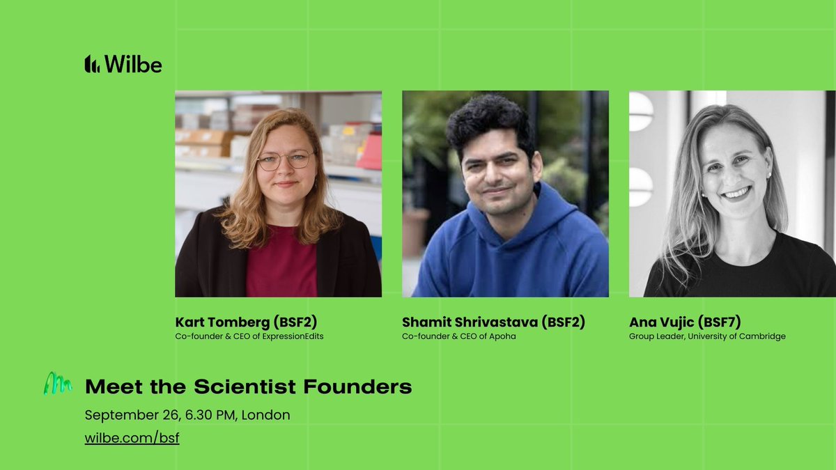 Devika Thapar (@deethapar) on Twitter photo Special evening coming up on 09/26 at our London HQ
If you are a scientist navigating what life looks like as a scientist founder, startup operator, an entrepreneurial PI, come chat w/ <a href="/tombergk/">Kärt Tomberg</a> <a href="/Shamits/">Shamit Shrivastava</a> @AnnaVujicic - some of the best humans around! Special evening coming up on 09/26 at our London HQ
If you are a scientist navigating what life looks like as a scientist founder, startup operator, an entrepreneurial PI, come chat w/ <a href="/tombergk/">Kärt Tomberg</a> <a href="/Shamits/">Shamit Shrivastava</a> @AnnaVujicic - some of the best humans around!