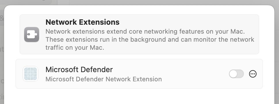 To add - if network issues still occur after setting network filter to "Disabled" (via Antivirus policy): Disabling Defender under Network Extensions via macOS settings might help. Thanks <a href="/HOberdalhoff/">H.-C. Oberdalhoff</a>!