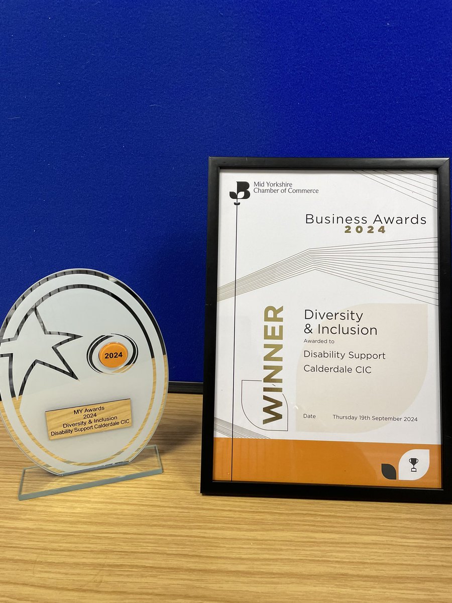 Disability Support Calderdale C.I.C. (@dscalderdale) on Twitter photo Last night, we received a Diversity and Inclusion Award from Mid-Yorkshire Chamber of Commerce, at Dean Clough, Halifax.
<a href="/TwoHootsTod/">Two Hoots Guesthouse</a> <a href="/VSIAlliance/">Voluntary Sector Infrastructure Alliance 🧡</a> @verddegris <a href="/HebdenHashtags/">HebdenHashtags</a> <a href="/HalifaxOppTrust/">HalifaxOpportunities</a> <a href="/LyallsTodmorden/">Lyalls Todmorden</a> <a href="/Leadthewaycald/">Lead the way</a> <a href="/TTweets_org/">Town Tweets</a>
#MyAwards Last night, we received a Diversity and Inclusion Award from Mid-Yorkshire Chamber of Commerce, at Dean Clough, Halifax.
<a href="/TwoHootsTod/">Two Hoots Guesthouse</a> <a href="/VSIAlliance/">Voluntary Sector Infrastructure Alliance 🧡</a> @verddegris <a href="/HebdenHashtags/">HebdenHashtags</a> <a href="/HalifaxOppTrust/">HalifaxOpportunities</a> <a href="/LyallsTodmorden/">Lyalls Todmorden</a> <a href="/Leadthewaycald/">Lead the way</a> <a href="/TTweets_org/">Town Tweets</a>
#MyAwards