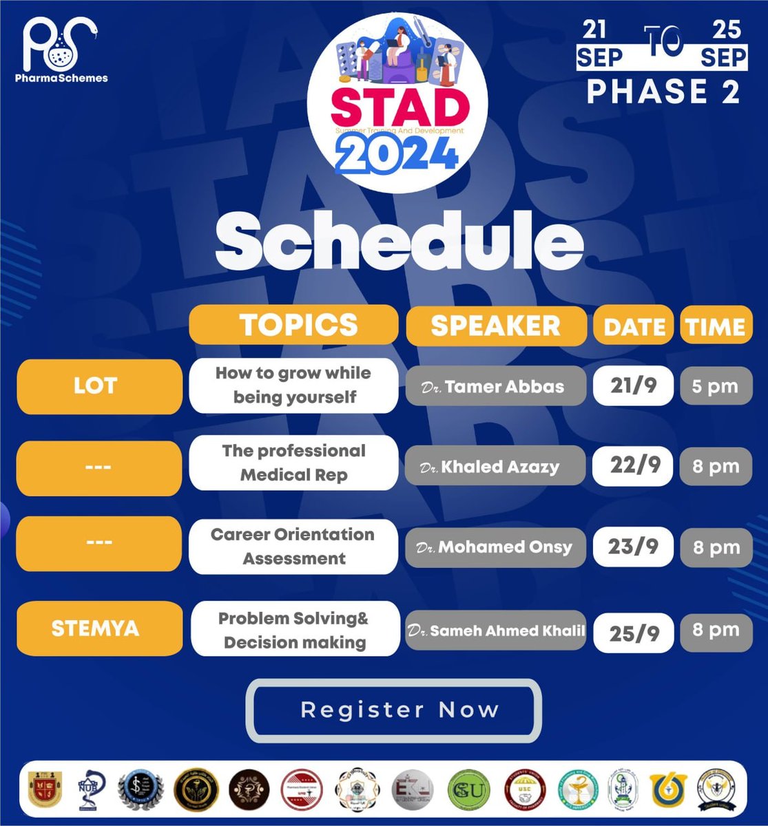 PharmaSchemes's tweet photo. استعد لرحتلك معانا في النسخة الموسمية من
𝐒𝐓𝐀𝐃 𝐏𝐡𝐚𝐫𝐦𝐚𝐒𝐜𝐡𝐞𝐦𝐞𝐬 𝟐𝟎𝟐𝟒
𝐩𝐡𝐚𝐬𝐞 𝟐
🗓️ 𝐅𝐫𝐨𝐦 𝟐𝟏/𝟗 𝐭𝐨 𝟐𝟓/𝟗

For more details:
https://t.co/Ja4rBX7BNG… https://t.co/kfrZa2uCJy