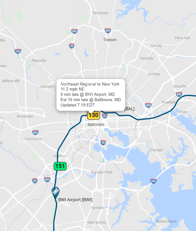 AmtrakStatus's tweet image. ALERT! 📷 Train 130 'Northeast Regional' is running behind schedule by 0 hour and 09 minutes.
Need to know when it arrives? Track your train in real-time: trains-today.com/train/amtrak-1…
📷 Stay on track with us! #Amtrak #TrainRealTime