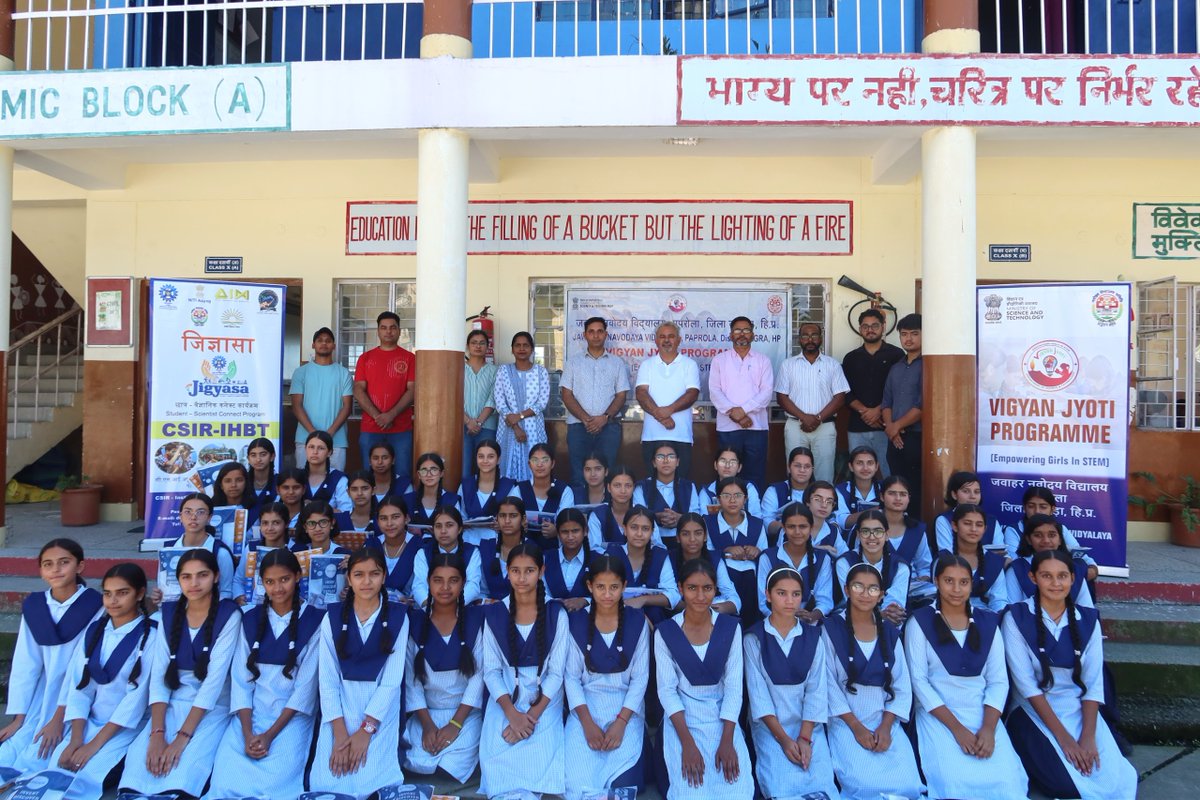 1/3
An outreach activity was conducted under the aegis of the CSIR-Jigyasa programme at PM SHRI Jawahar Navodaya Vidyalaya, Paprola, Dist. Kangra (HP) on 20.09.2024. Students were made aware of CSIR, the Jigyasa Programme, and the R&amp;D activities of the