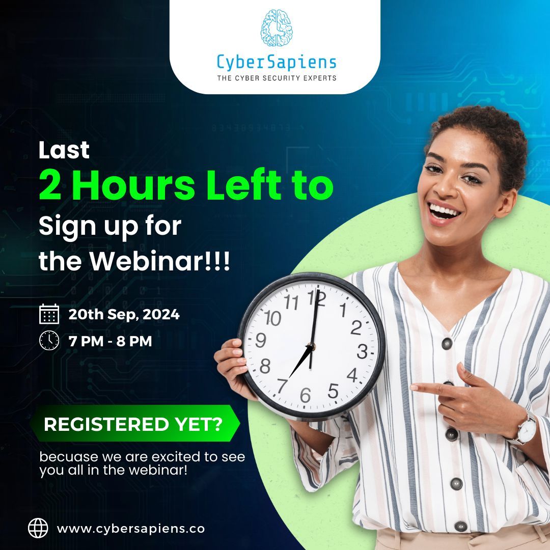Cybersapiens101's tweet image. Don't Miss Out – Sign Up Now for the Webinar!
#cybersapiens #Cybersecurity #WebPenTesting #PenetrationTesting #EthicalHacking #Webinar #CyberSecTraining #TechCareers #LearnFromExpert