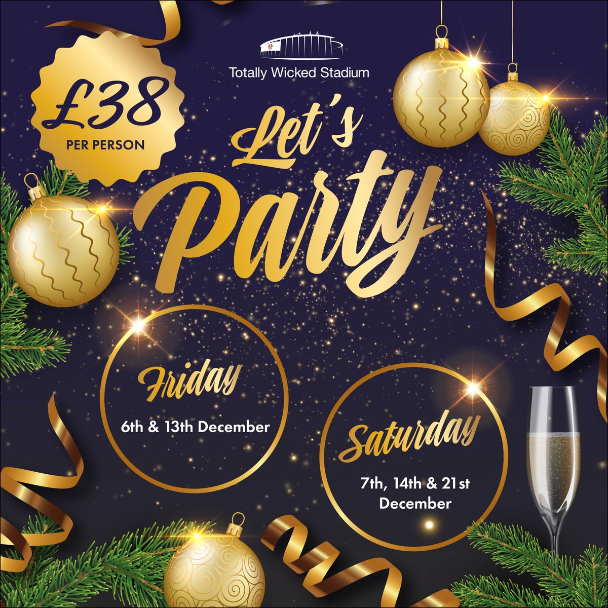 🥂 Join us for Let’s Party this Christmas!

Find out all details on our website
totallywickedstadium.com