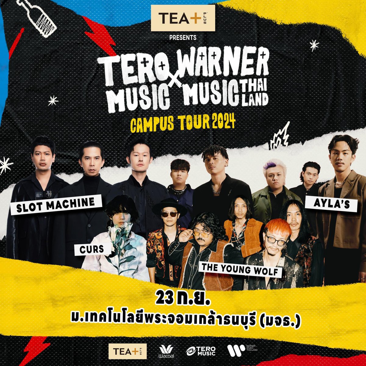teromusicth's tweet photo. 🔥23 ก.ย. นี้ ชาว KMUTT เจอกันนะครับ
🎶TEA+ Plus Presents Tero Music X Warner Music Thailand Campus tour 2024

@warnermusicth @wayferrecords 
@Macrowave_TH
#TeroMusicXWarnerMusicThailand
#CampusTour2024
#TeaPlus #ทีพลัส 
#WacoalThailand
#WacoalMood
#TeroMusic #WarnerMusicThailand https://t.co/OR9VToCH5d