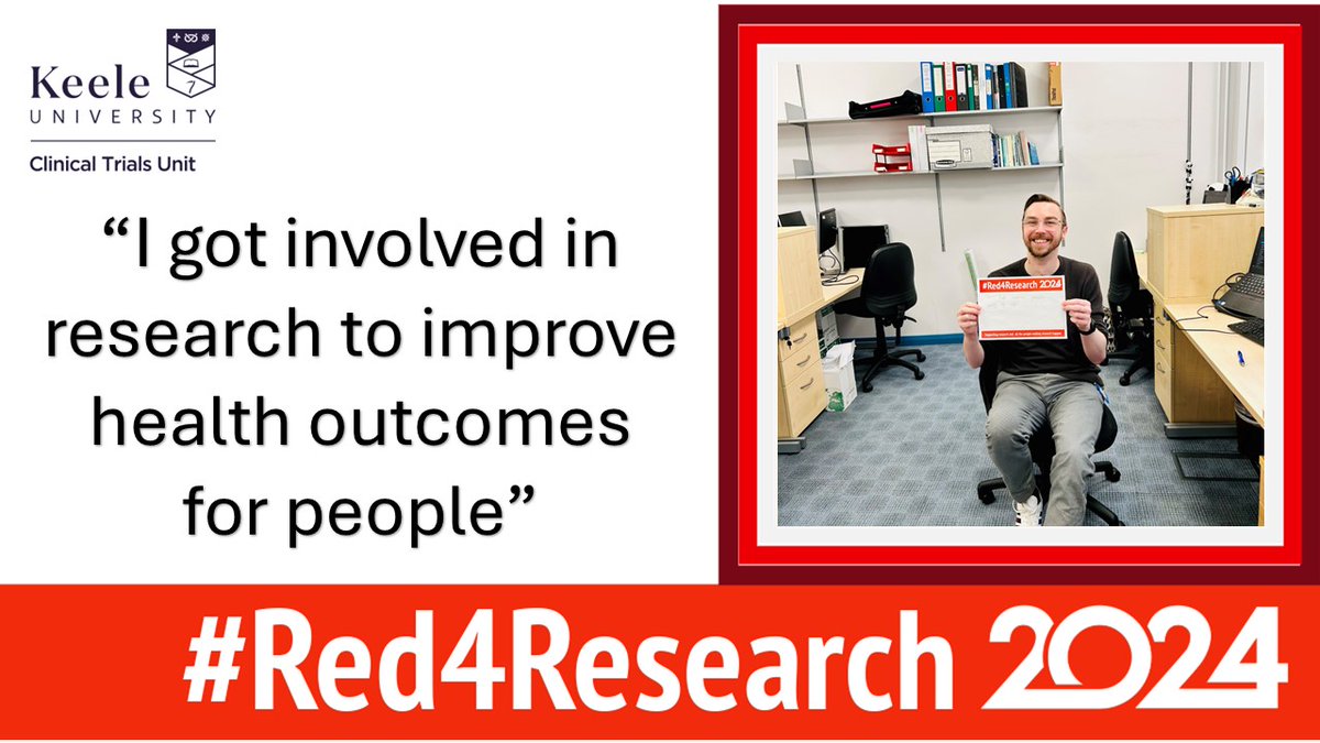 Keele_CTU's tweet image. Our Data Coordinator Dave telling us why he got involved in research....

#r4r #Red4Research #healthresearch #nihr #rdforum #ctu #ukcrc #ClinicalTrials