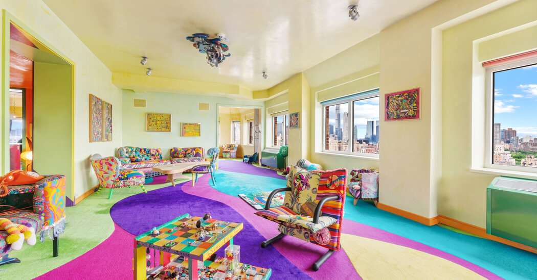 An Art Installation She Called Home on the Upper East Side: The artist Apryl Miller is selling her colorful, full-floor apartment at 188 East 76th Street for $8.75 million. Psychedelic chairs and couches sold separately. nytimes.com/2024/09/20/rea…