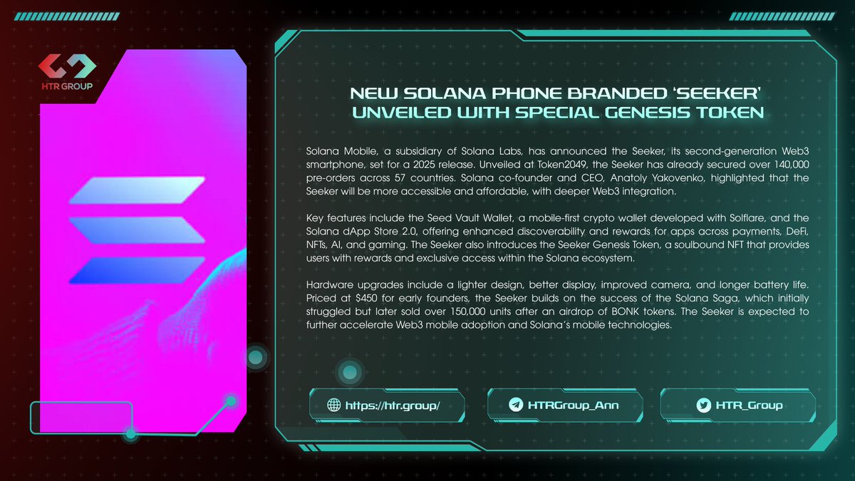 Solana Mobile’s Seeker, a second-generation Web3 smartphone, launches in 2025 with enhanced features, 140,000 pre-orders, and deeper Web3 integration, following the success of the Solana Saga.

For more details, visit: