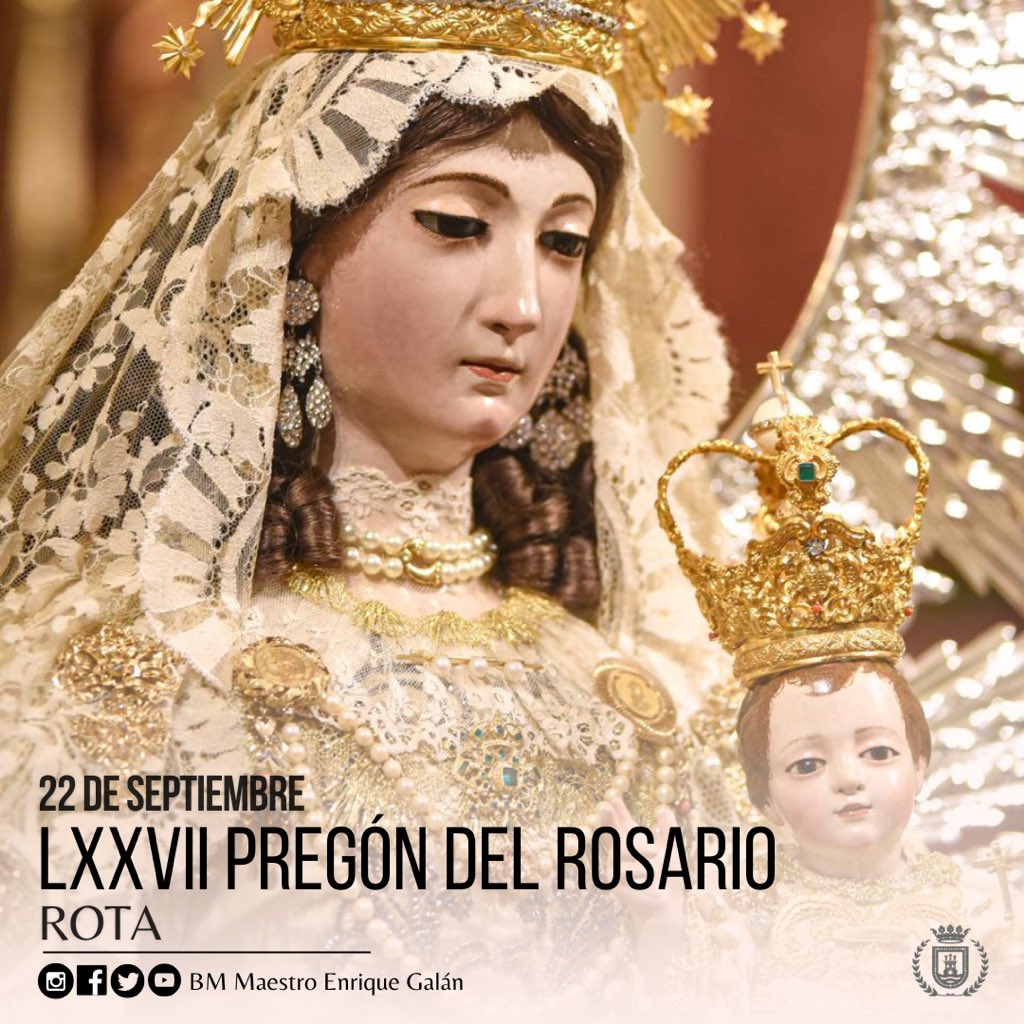 📿El domingo acompañaremos a D. Manuel Gallero Caballero en el LXXVII Pregón del 𝗥𝗼𝘀𝗮𝗿𝗶𝗼, donde pondremos nuestros sones durante dicho acto. 

📲#SuenaEG | <a href="/RosarioCoronada/">RosarioCoronada Rota</a>